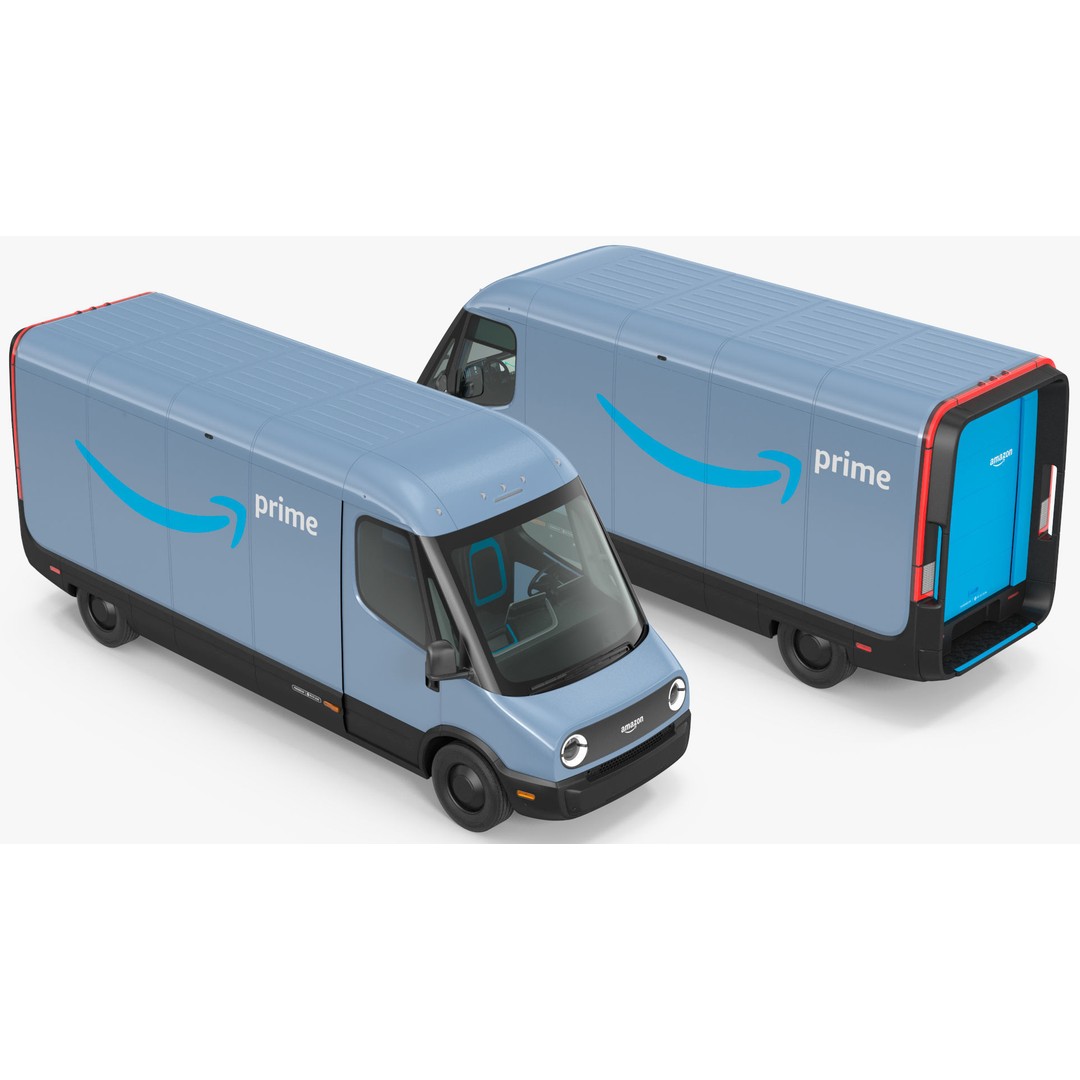 Amazon Electric Delivery Van 3D Model – High Poly PBR Asset, FBX, Blender - View 14