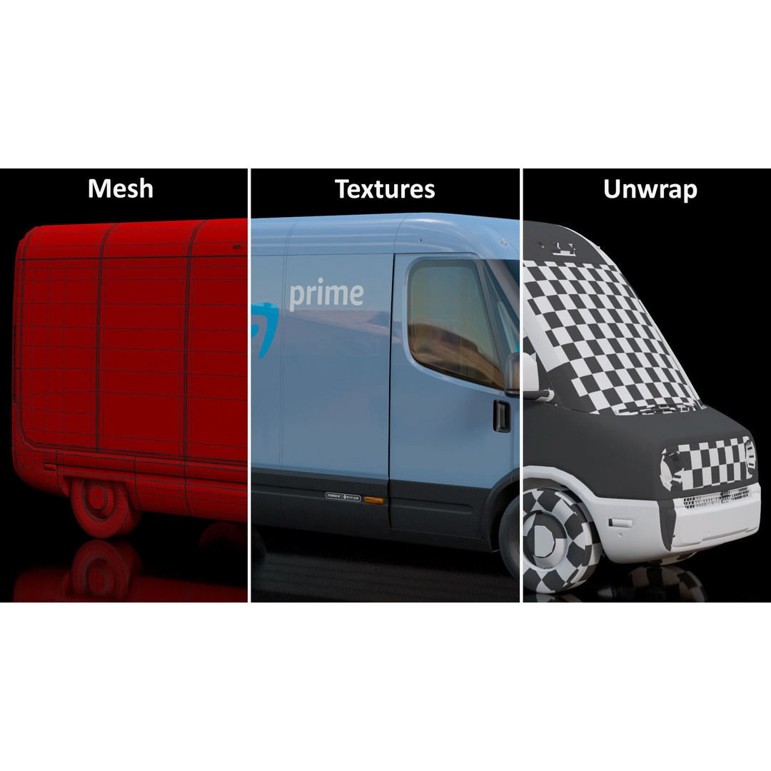 Amazon Electric Delivery Van 3D Model – High Poly PBR Asset, FBX, Blender - View 28