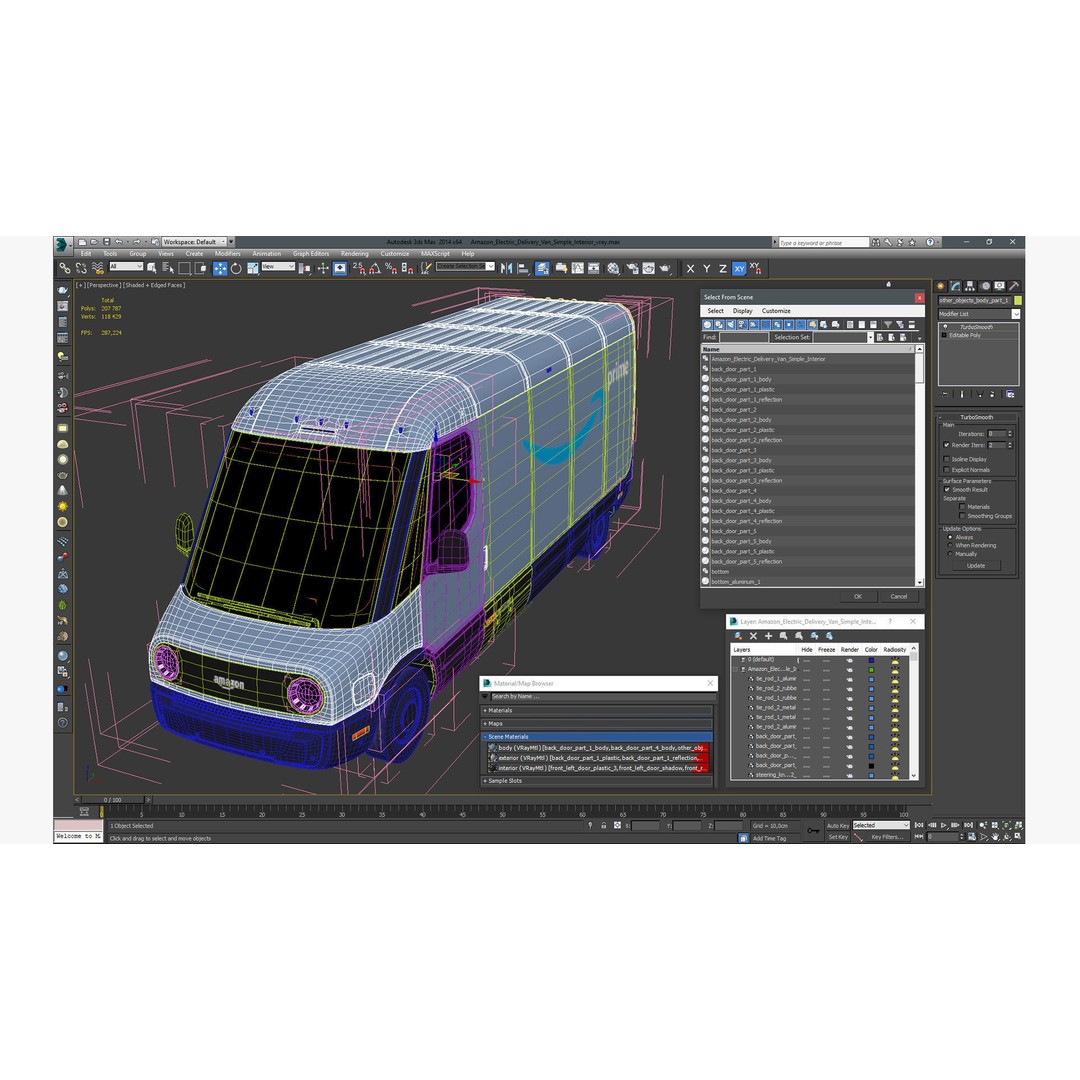 Amazon Electric Delivery Van 3D Model – High Poly PBR Asset, FBX, Blender - View 31