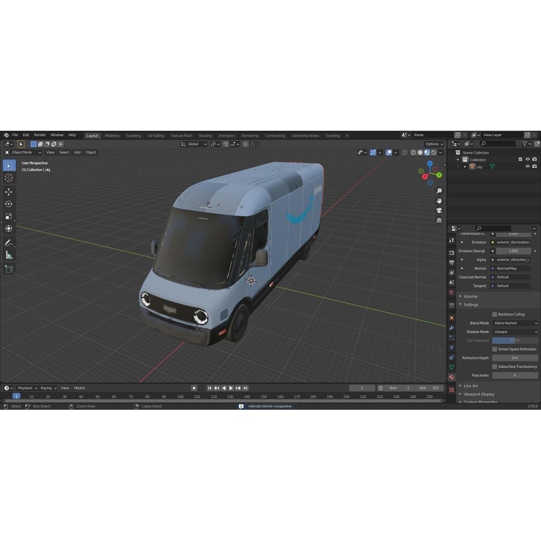 Amazon Electric Delivery Van 3D Model – High Poly PBR Asset, FBX, Blender - View 39