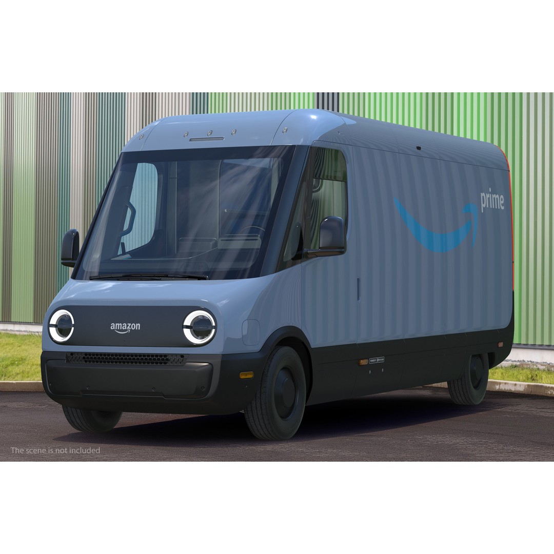 Amazon Electric Delivery Van 3D Model – High Poly PBR Asset, FBX, Blender - View 4