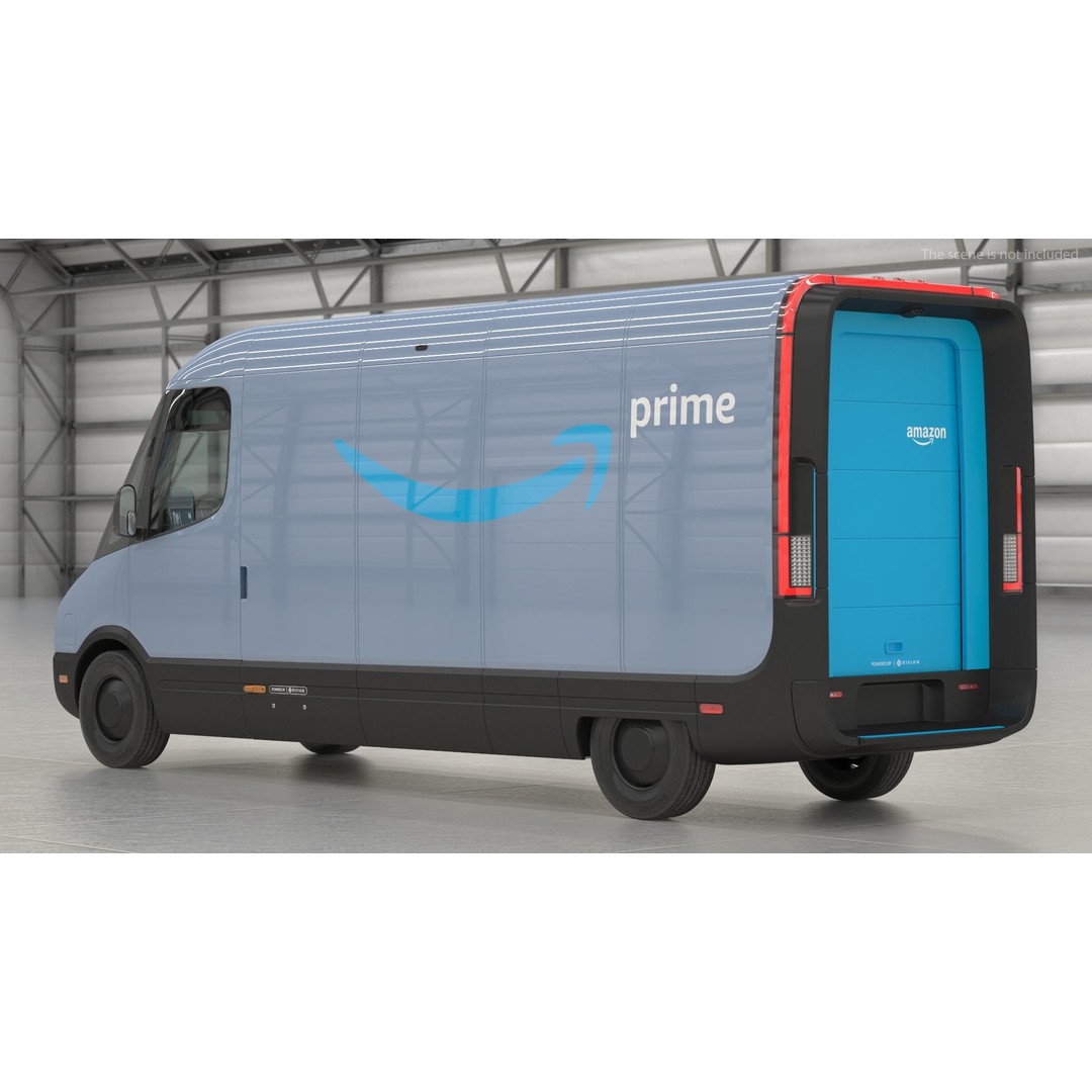 Amazon Electric Delivery Van 3D Model – High Poly PBR Asset, FBX, Blender - View 6