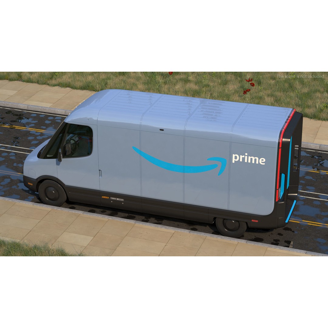 Amazon Electric Delivery Van 3D Model – High Poly PBR Asset, FBX, Blender - View 8