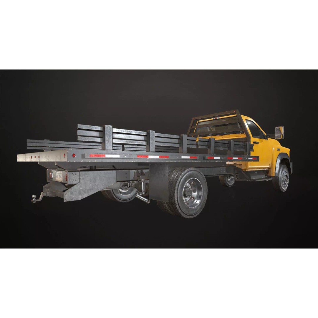 Medium Duty Truck VX400 3D Model – Low Poly Flatbed Game Asset, FBX - View 15