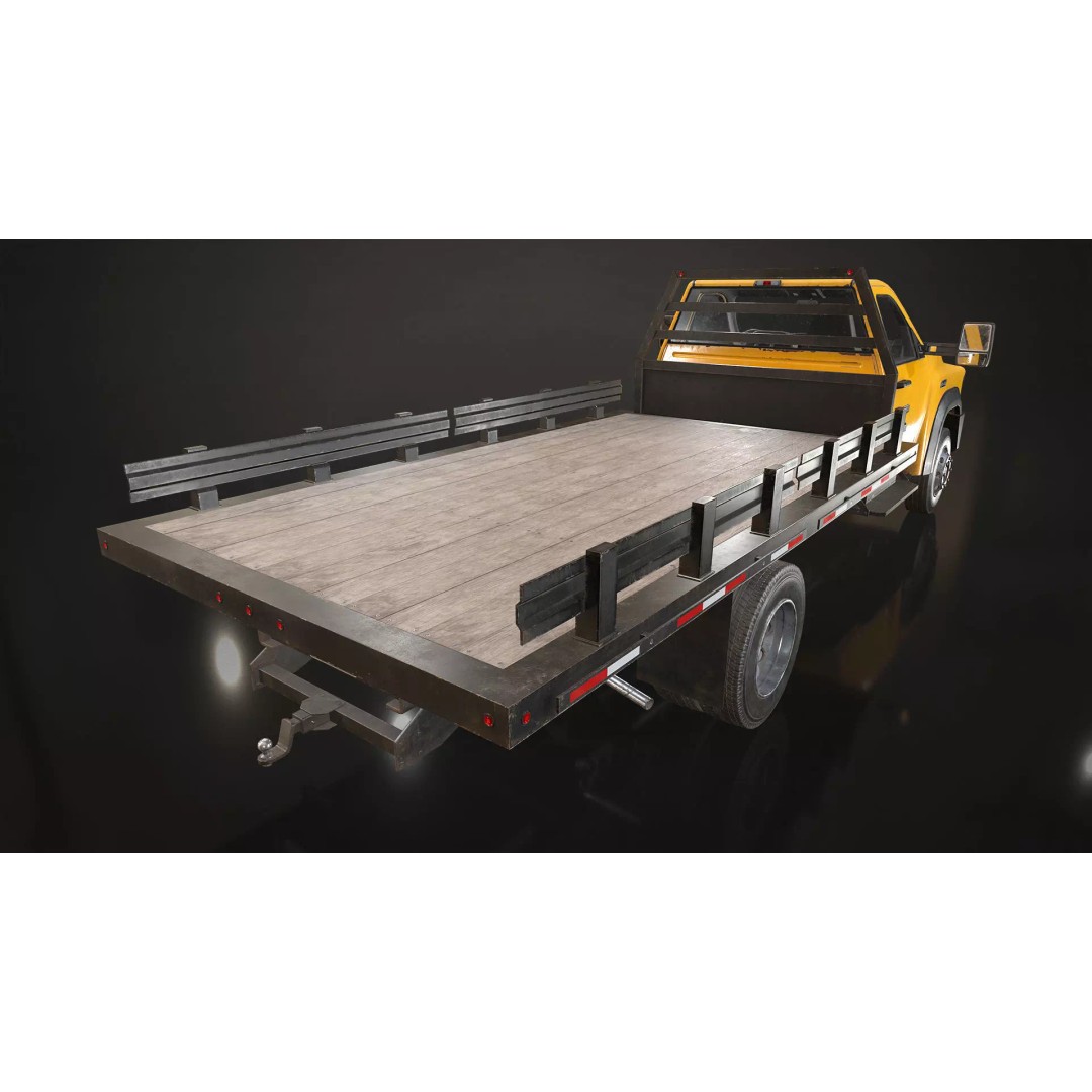 Medium Duty Truck VX400 3D Model – Low Poly Flatbed Game Asset, FBX - View 17
