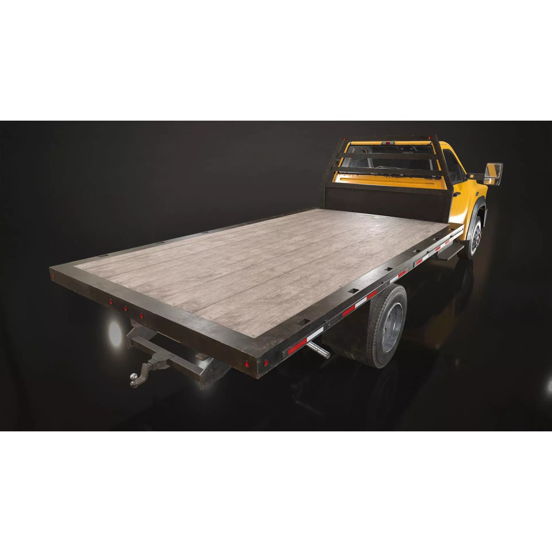 Medium Duty Truck VX400 3D Model – Low Poly Flatbed Game Asset, FBX - View 19