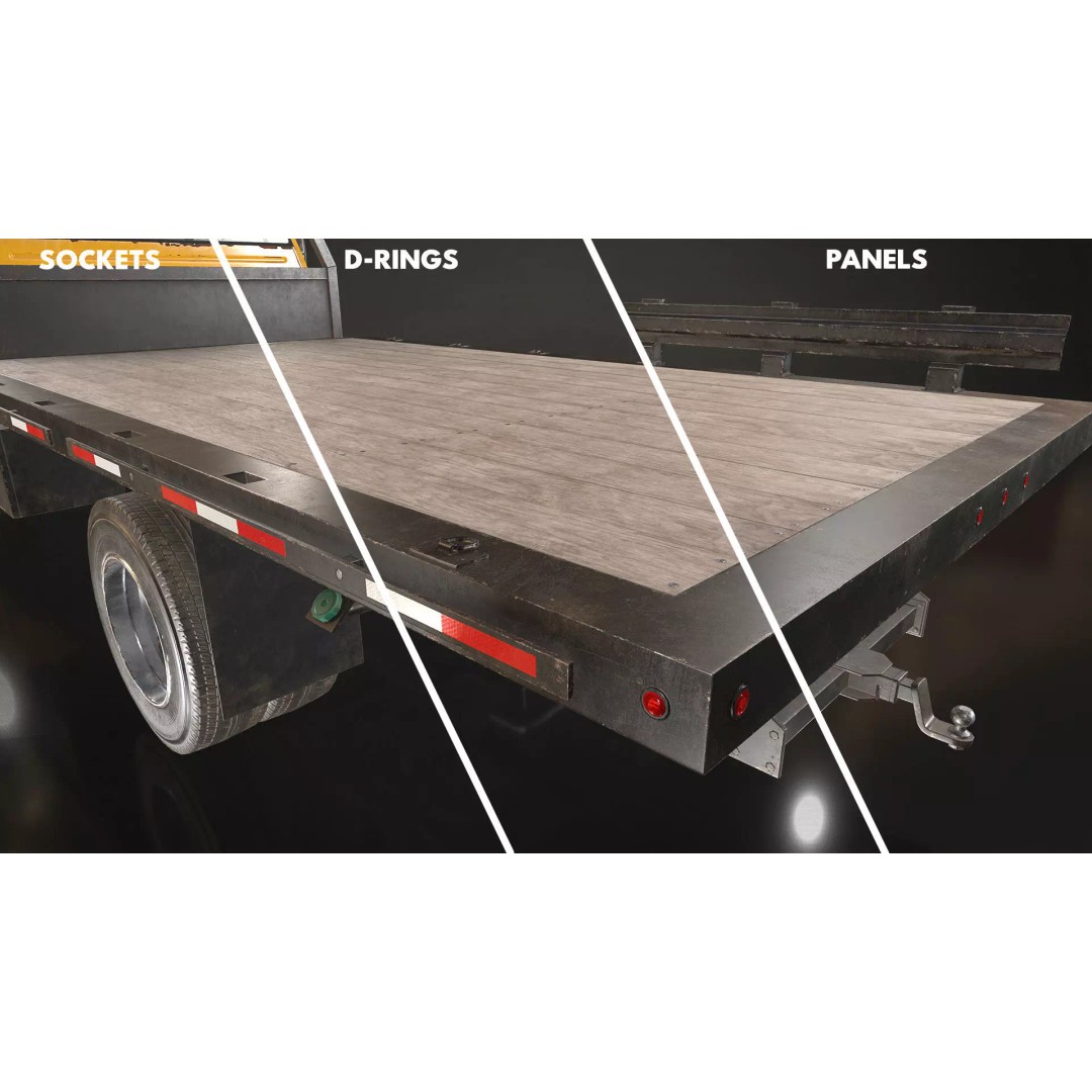Medium Duty Truck VX400 3D Model – Low Poly Flatbed Game Asset, FBX - View 20