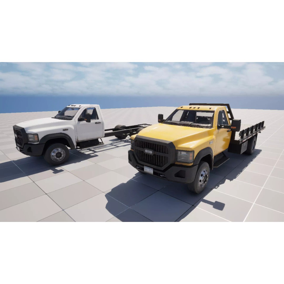 Medium Duty Truck VX400 3D Model – Low Poly Flatbed Game Asset, FBX - View 28