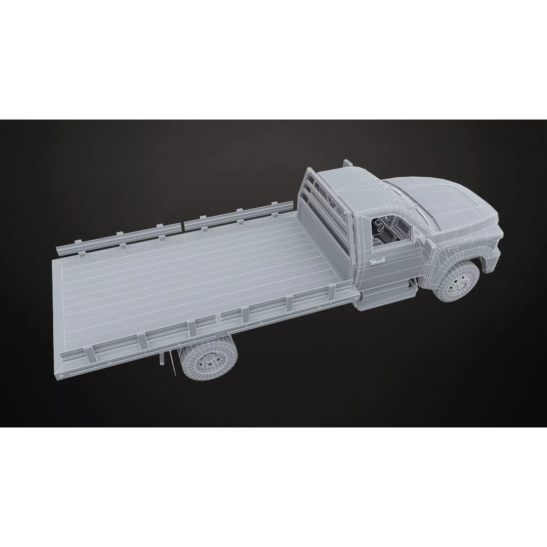Medium Duty Truck VX400 3D Model – Low Poly Flatbed Game Asset, FBX - View 31