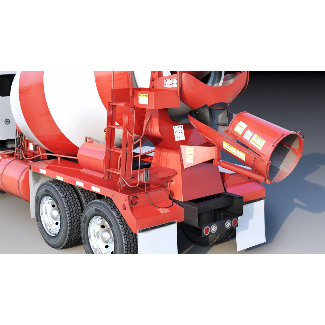 Kenworth T800 Concrete Mixer Truck 3D Model – Low Poly Game Asset, FBX - View 15