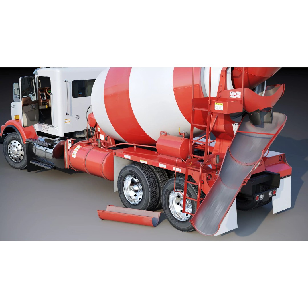 Kenworth T800 Concrete Mixer Truck 3D Model – Low Poly Game Asset, FBX - View 16