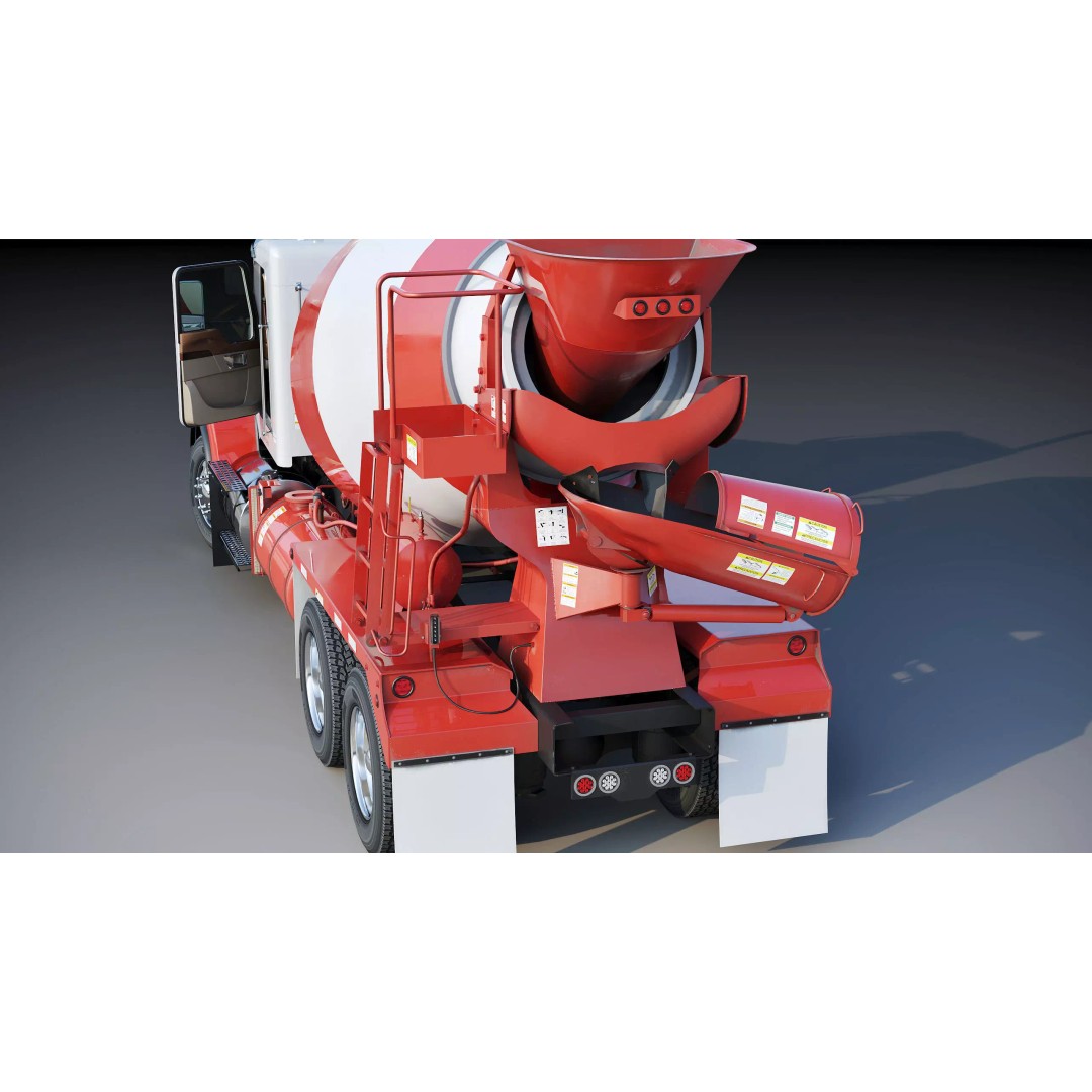 Kenworth T800 Concrete Mixer Truck 3D Model – Low Poly Game Asset, FBX - View 17