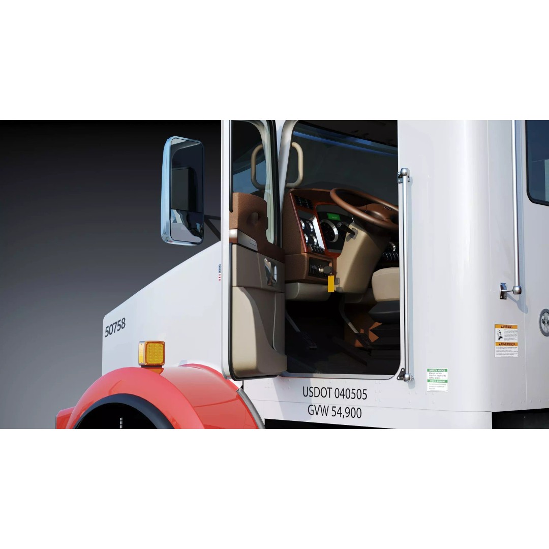 Kenworth T800 Concrete Mixer Truck 3D Model – Low Poly Game Asset, FBX - View 20