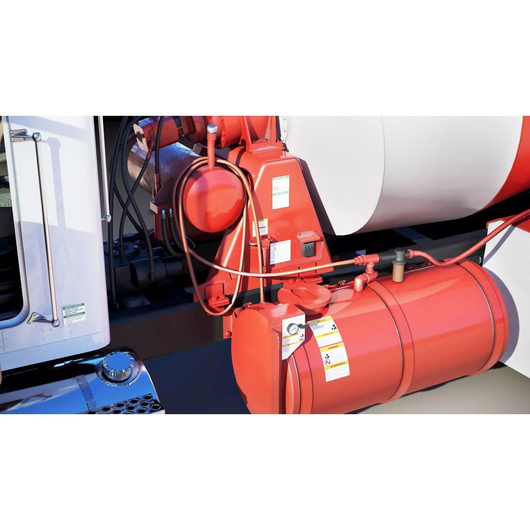 Kenworth T800 Concrete Mixer Truck 3D Model – Low Poly Game Asset, FBX - View 23