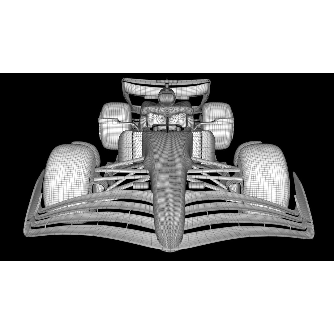 Mercedes W14 F1 3D Model – Rigged Game Ready Asset, FBX, OBJ - View 11