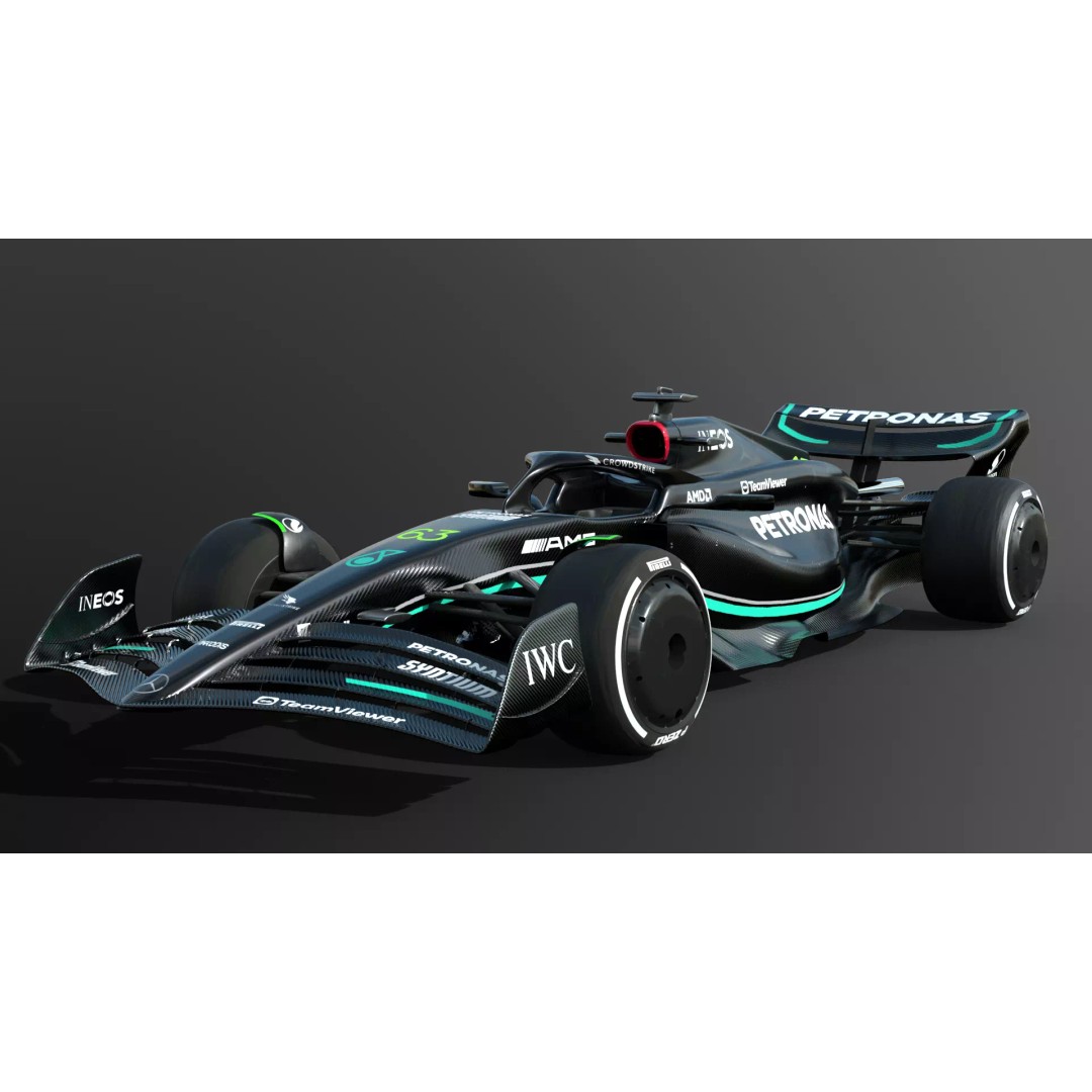 Mercedes W14 F1 3D Model – Rigged Game Ready Asset, FBX, OBJ - View 2