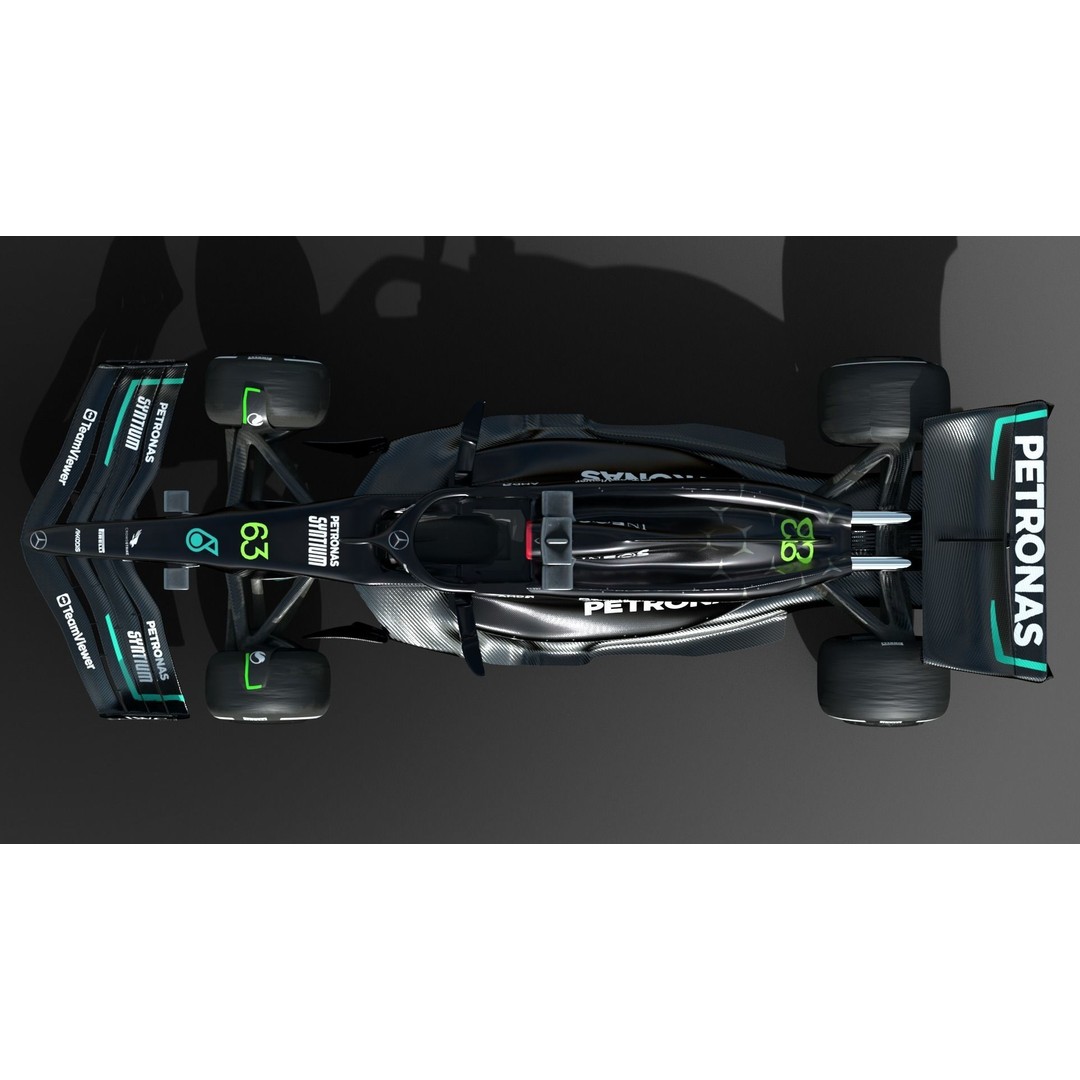 Mercedes W14 F1 3D Model – Rigged Game Ready Asset, FBX, OBJ - View 4