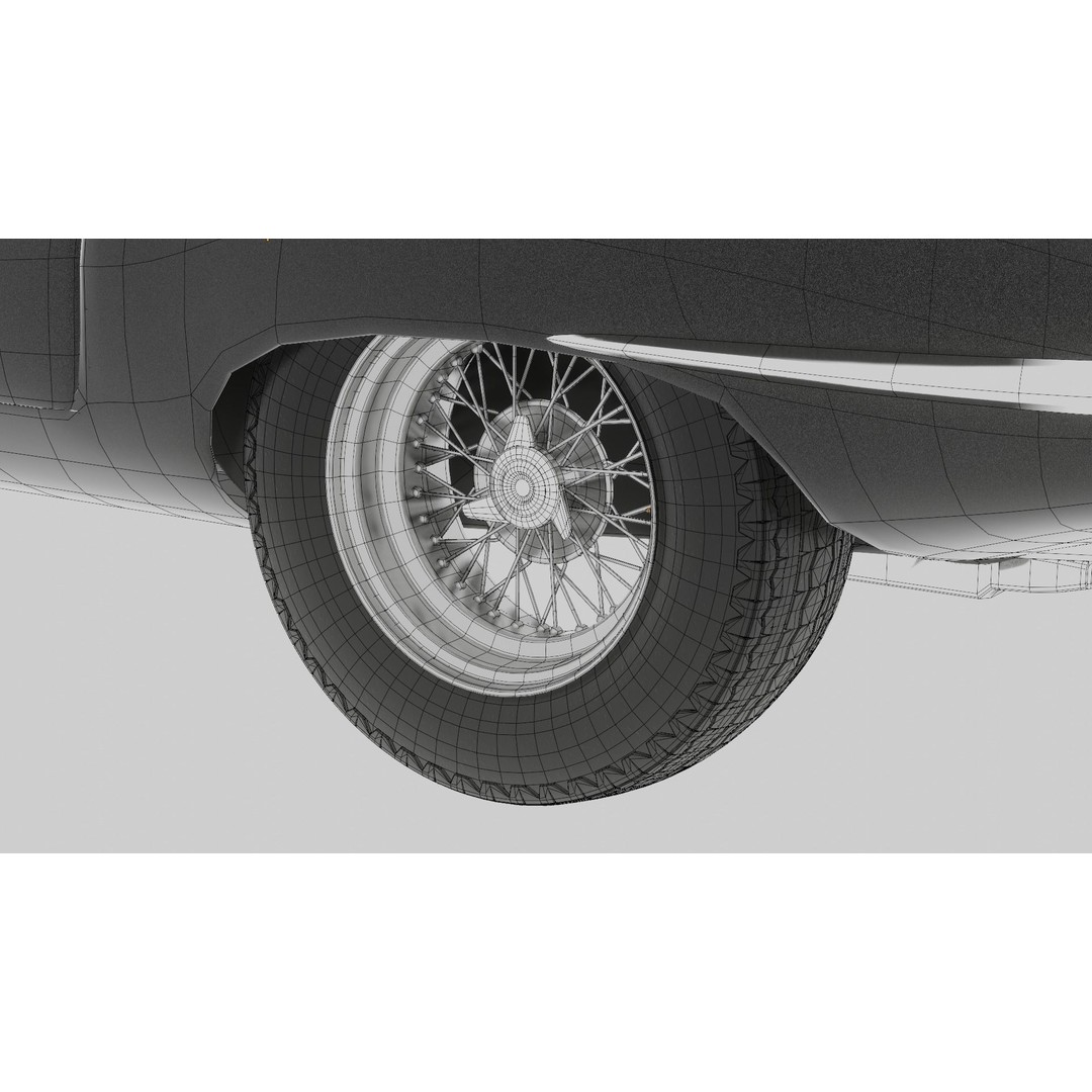 Jaguar E-Type 3D Model – Low Poly Luxury Car, PBR Textures - View 10