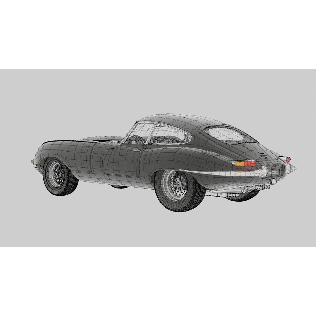 Jaguar E-Type 3D Model – Low Poly Luxury Car, PBR Textures - View 11