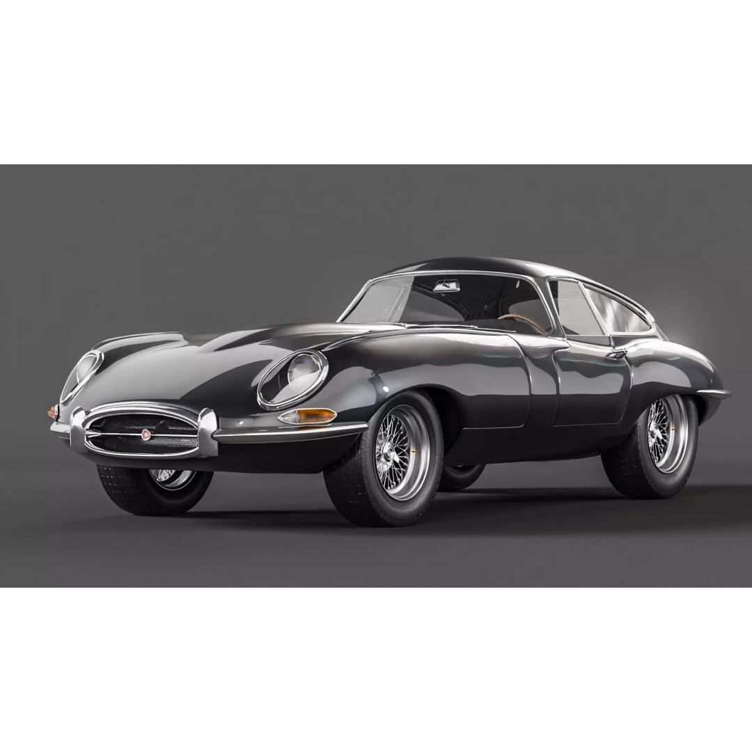 Jaguar E-Type 3D Model – Low Poly Luxury Car, PBR Textures - View 2