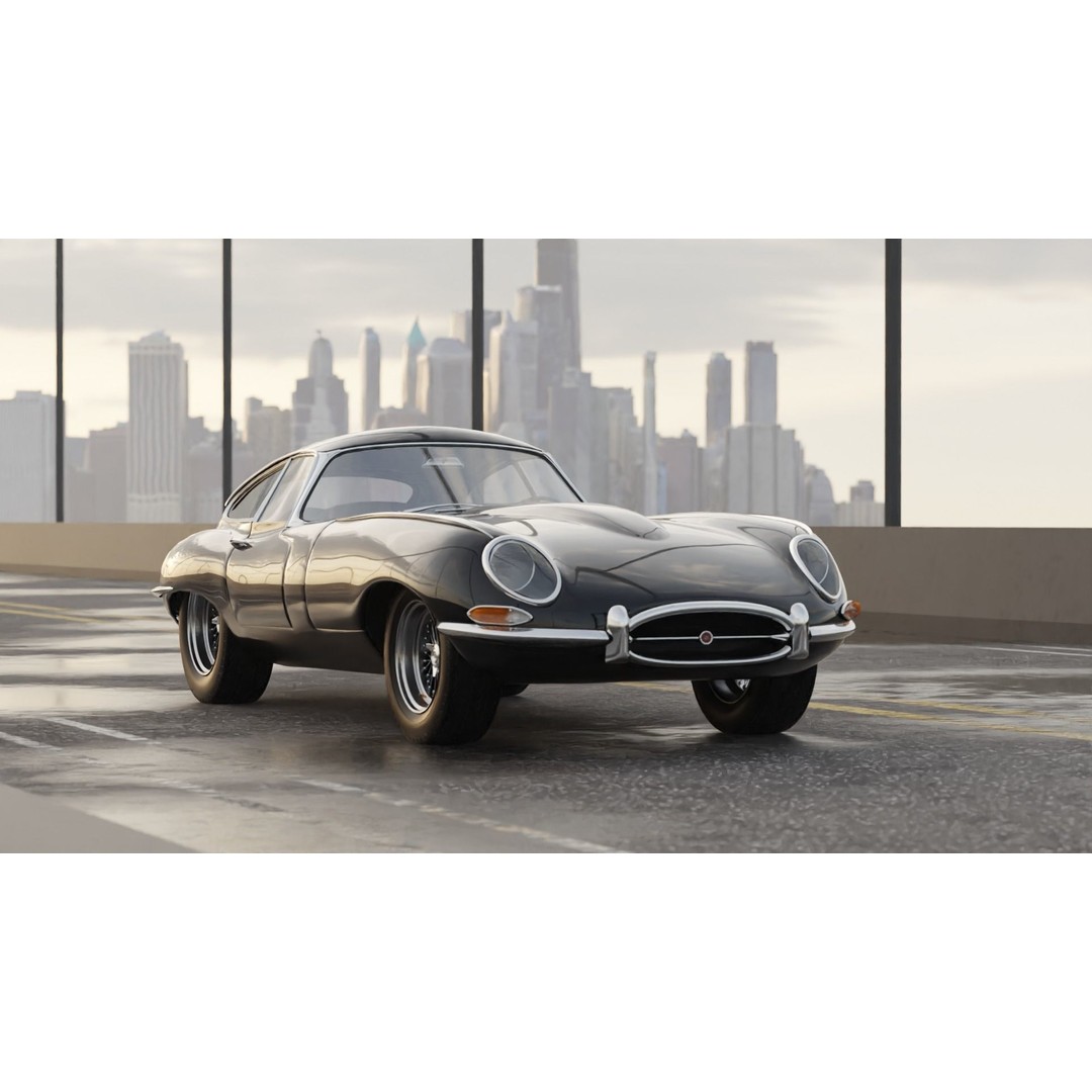 Jaguar E-Type 3D Model – Low Poly Luxury Car, PBR Textures - View 3