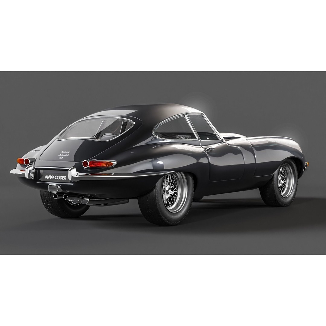 Jaguar E-Type 3D Model – Low Poly Luxury Car, PBR Textures - View 5