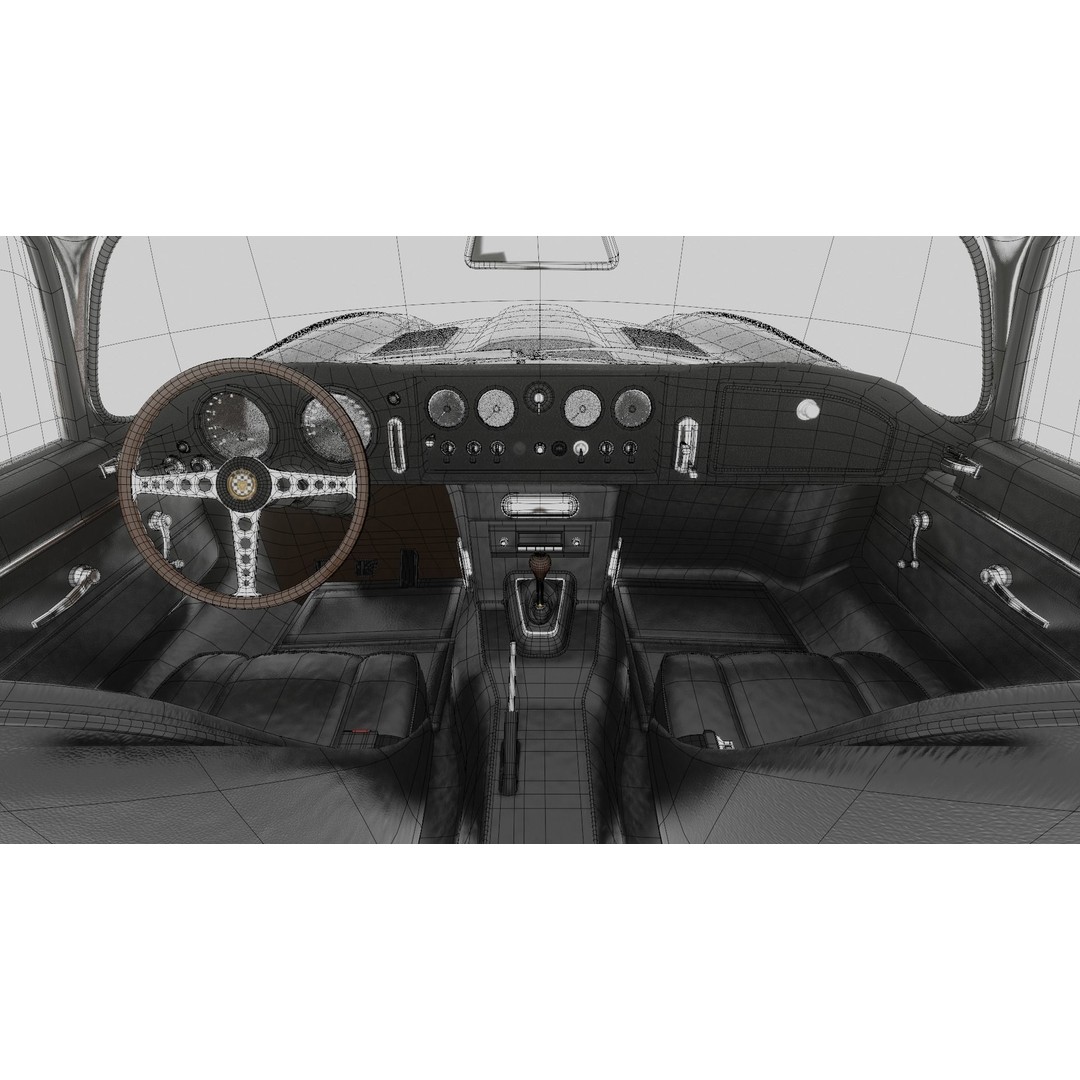 Jaguar E-Type 3D Model – Low Poly Luxury Car, PBR Textures - View 7