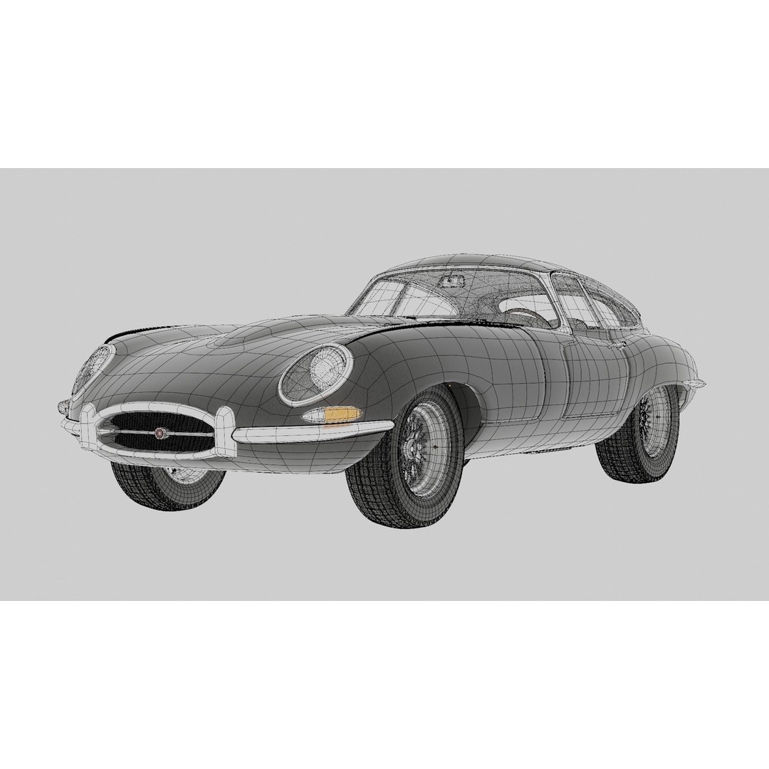 Jaguar E-Type 3D Model – Low Poly Luxury Car, PBR Textures - View 9