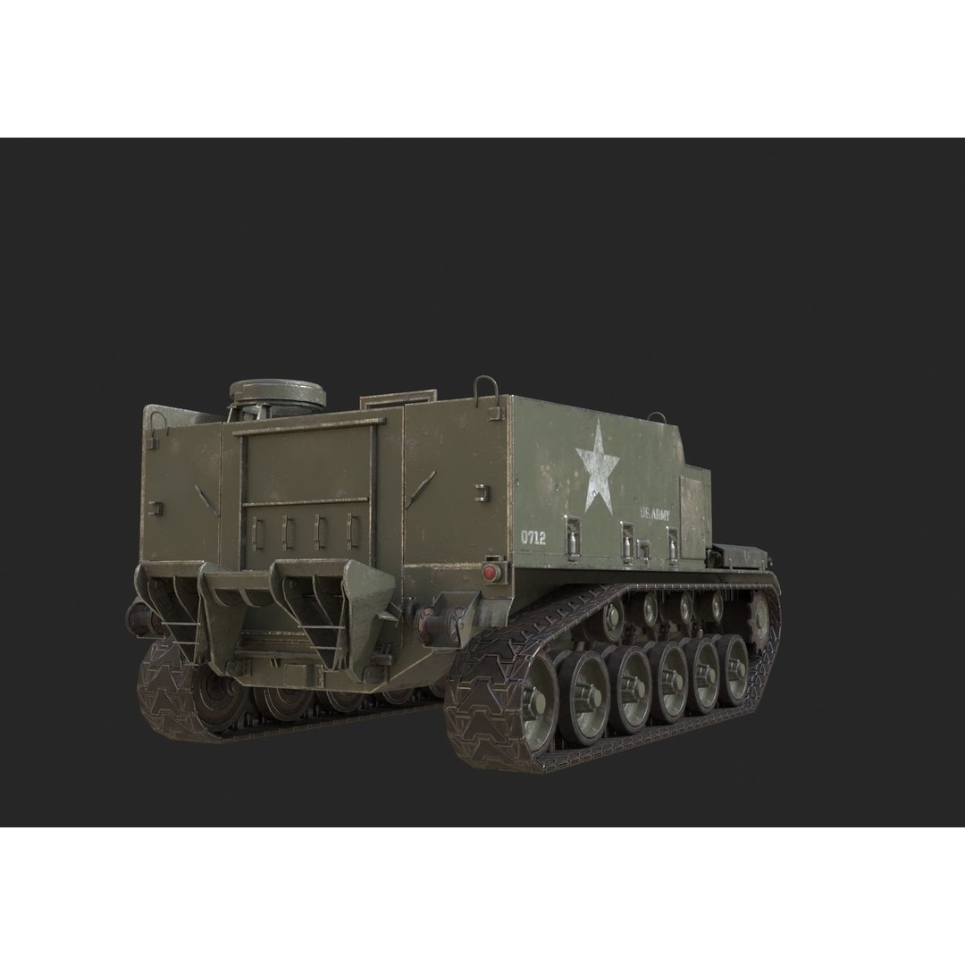 M44 155mm Self-Propelled Howitzer 3D Model – Low Poly PBR Game Asset, FBX - View 10