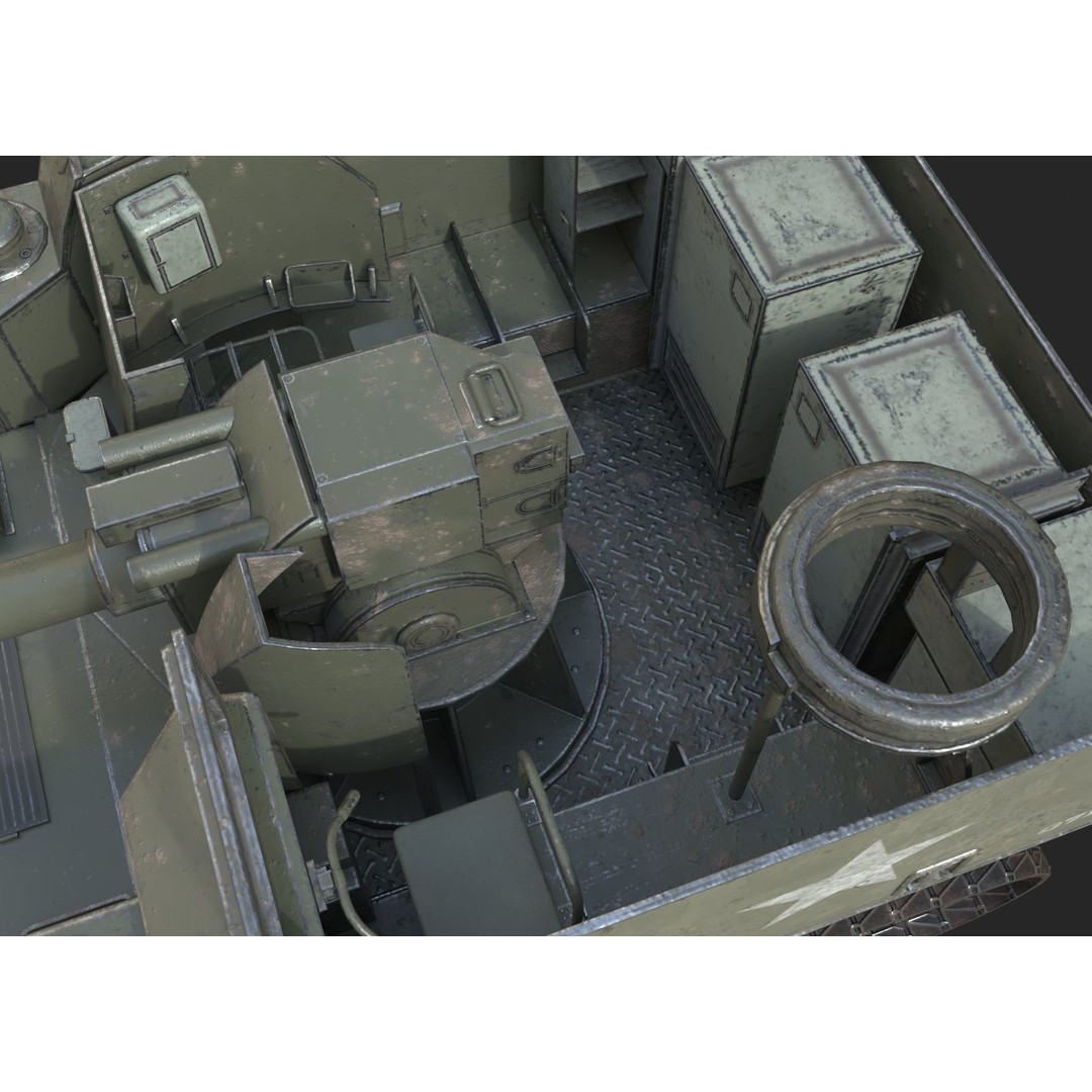 M44 155mm Self-Propelled Howitzer 3D Model – Low Poly PBR Game Asset, FBX - View 5