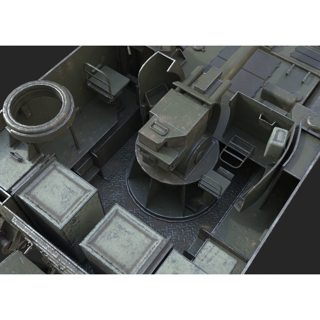 M44 155mm Self-Propelled Howitzer 3D Model – Low Poly PBR Game Asset, FBX - View 6
