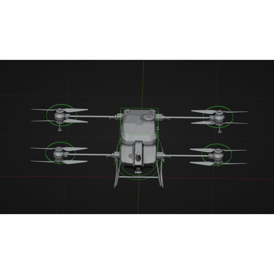 DJI Agras T40 Drone 3D Model – Rigged PBR Asset for Animation