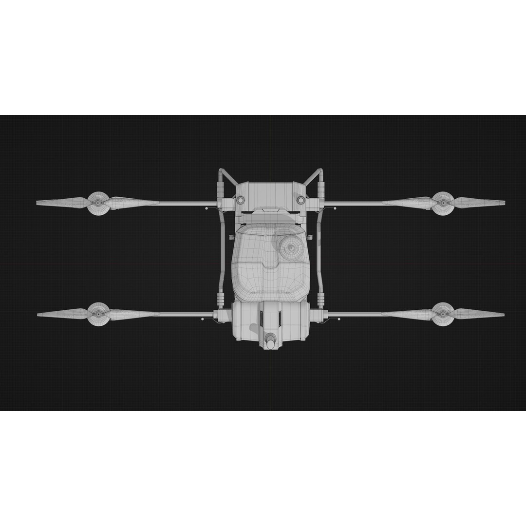 DJI Agras T40 Drone 3D Model – Rigged PBR Asset for Animation - View 19