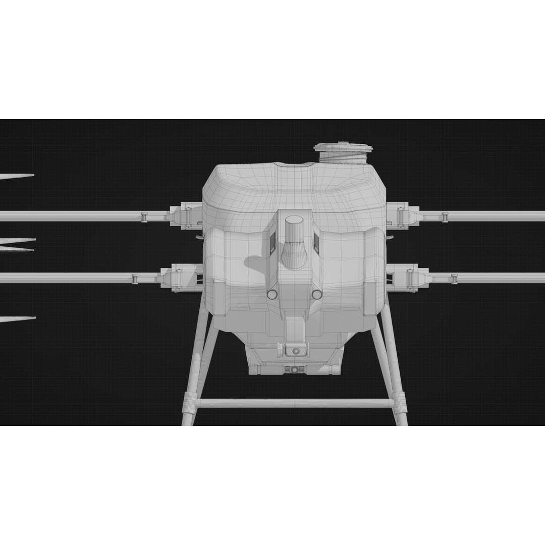 DJI Agras T40 Drone 3D Model – Rigged PBR Asset for Animation - View 21
