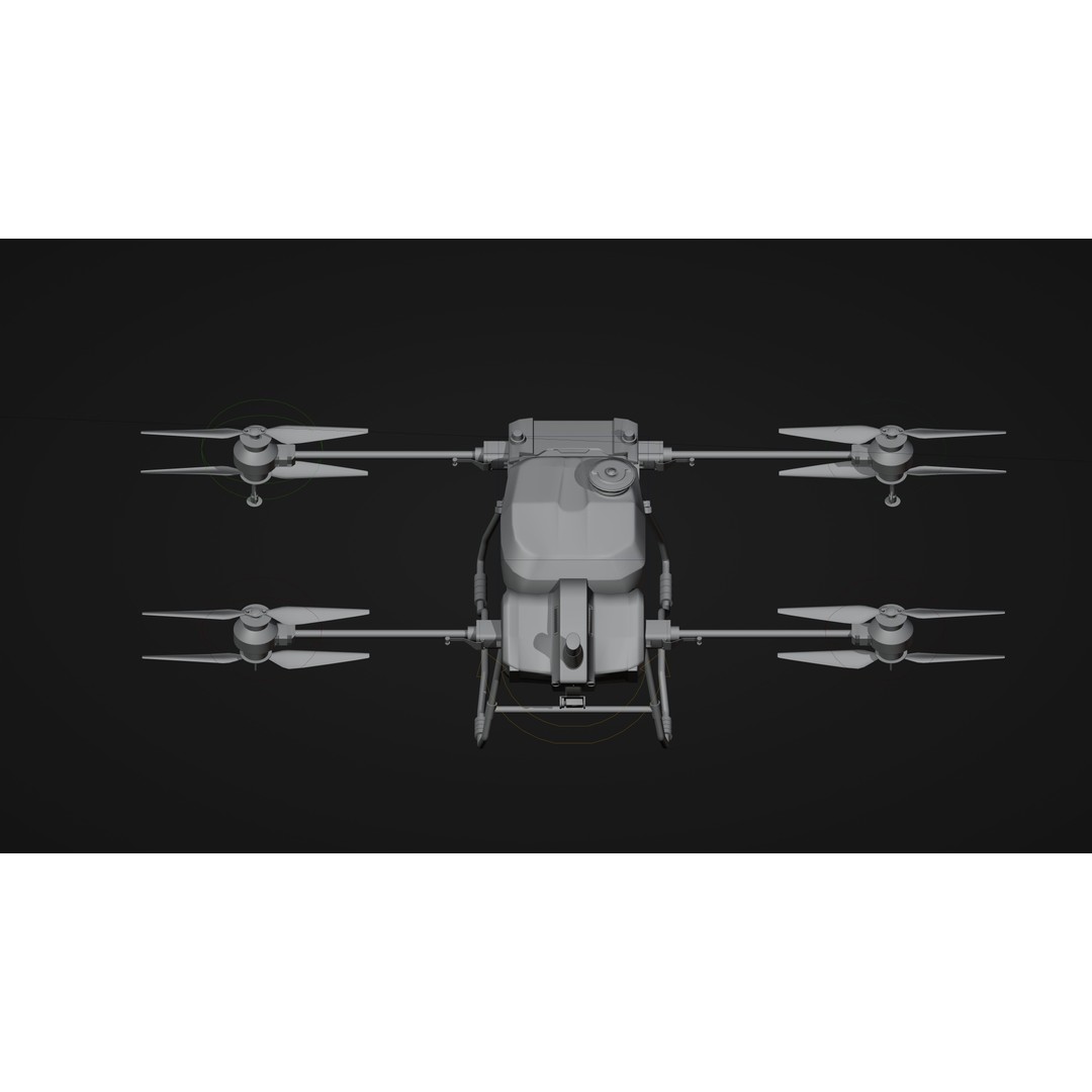 DJI Agras T40 Drone 3D Model – Rigged PBR Asset for Animation - View 22