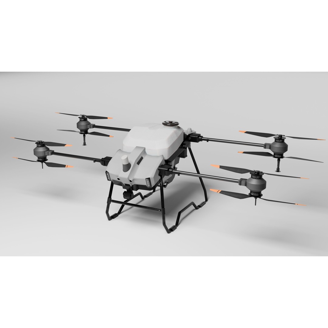 DJI Agras T40 Drone 3D Model – Rigged PBR Asset for Animation - View 3