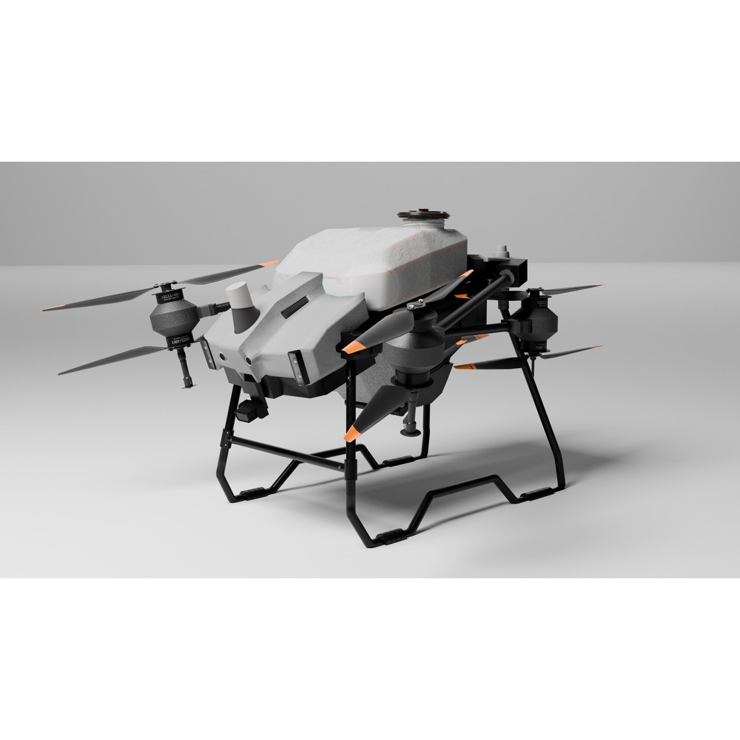 DJI Agras T40 Drone 3D Model – Rigged PBR Asset for Animation - View 5
