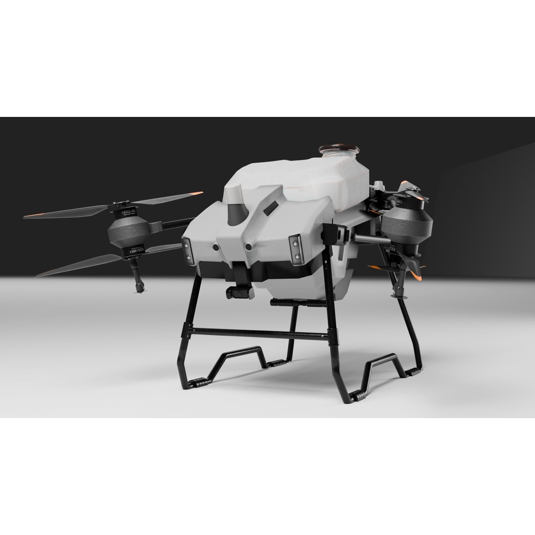 DJI Agras T40 Drone 3D Model – Rigged PBR Asset for Animation - View 7
