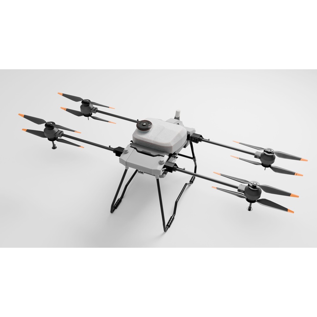 DJI Agras T40 Drone 3D Model – Rigged PBR Asset for Animation - View 9