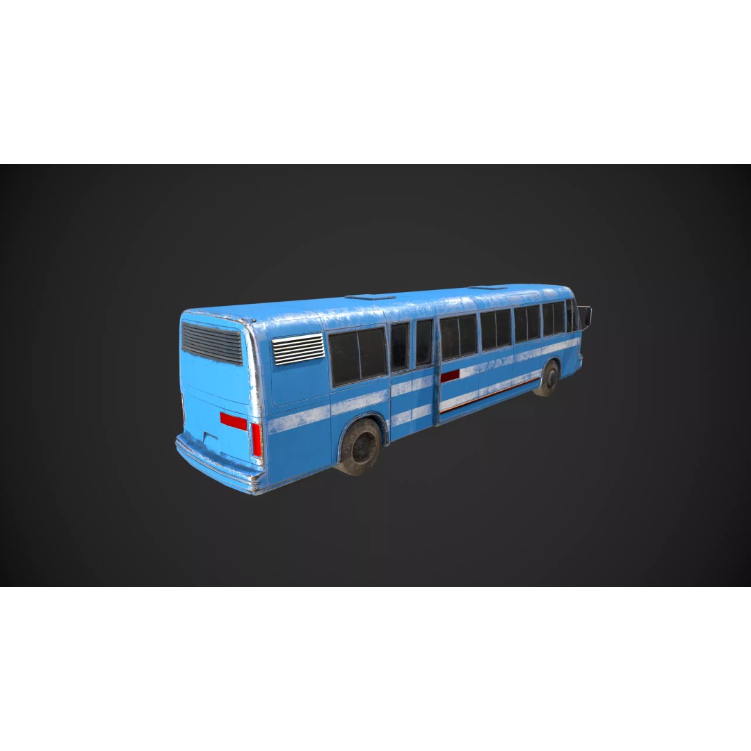 Abandoned Vehicles 3D Model – Low Poly Asset Pack for Games, FBX, OBJ - View 17