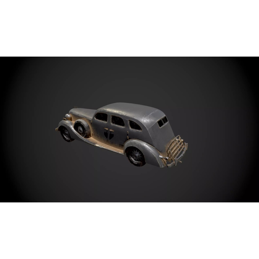 Abandoned Vehicles 3D Model – Low Poly Asset Pack for Games, FBX, OBJ - View 3