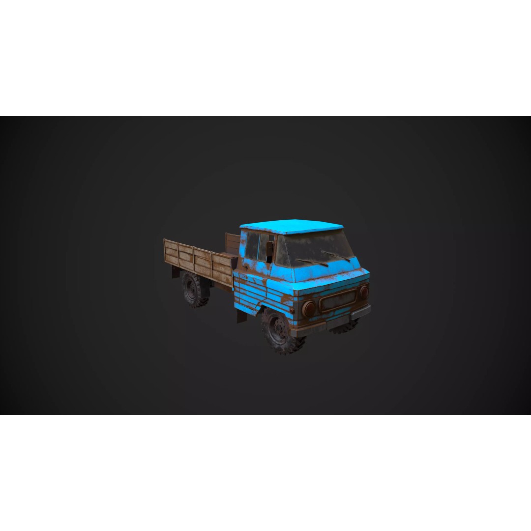 Abandoned Vehicles 3D Model – Low Poly Asset Pack for Games, FBX, OBJ - View 31