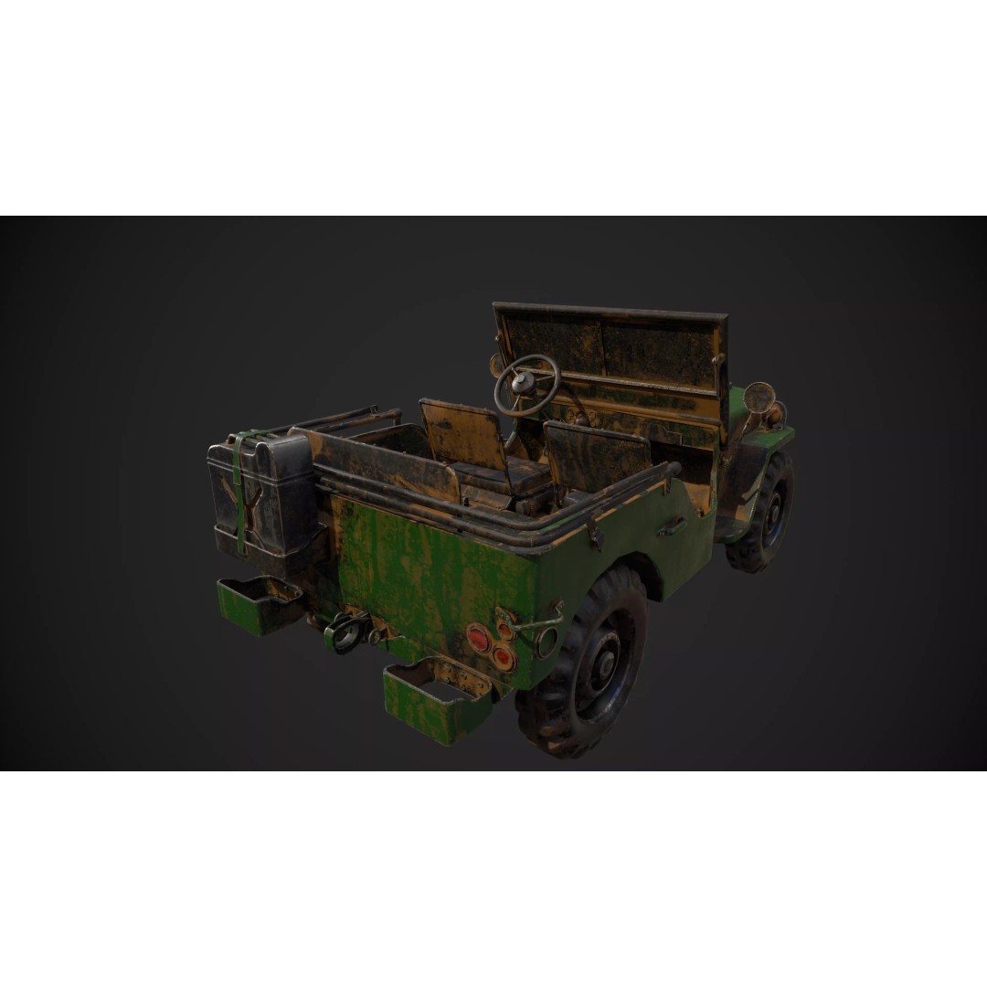 Abandoned Vehicles 3D Model – Low Poly Asset Pack for Games, FBX, OBJ - View 34