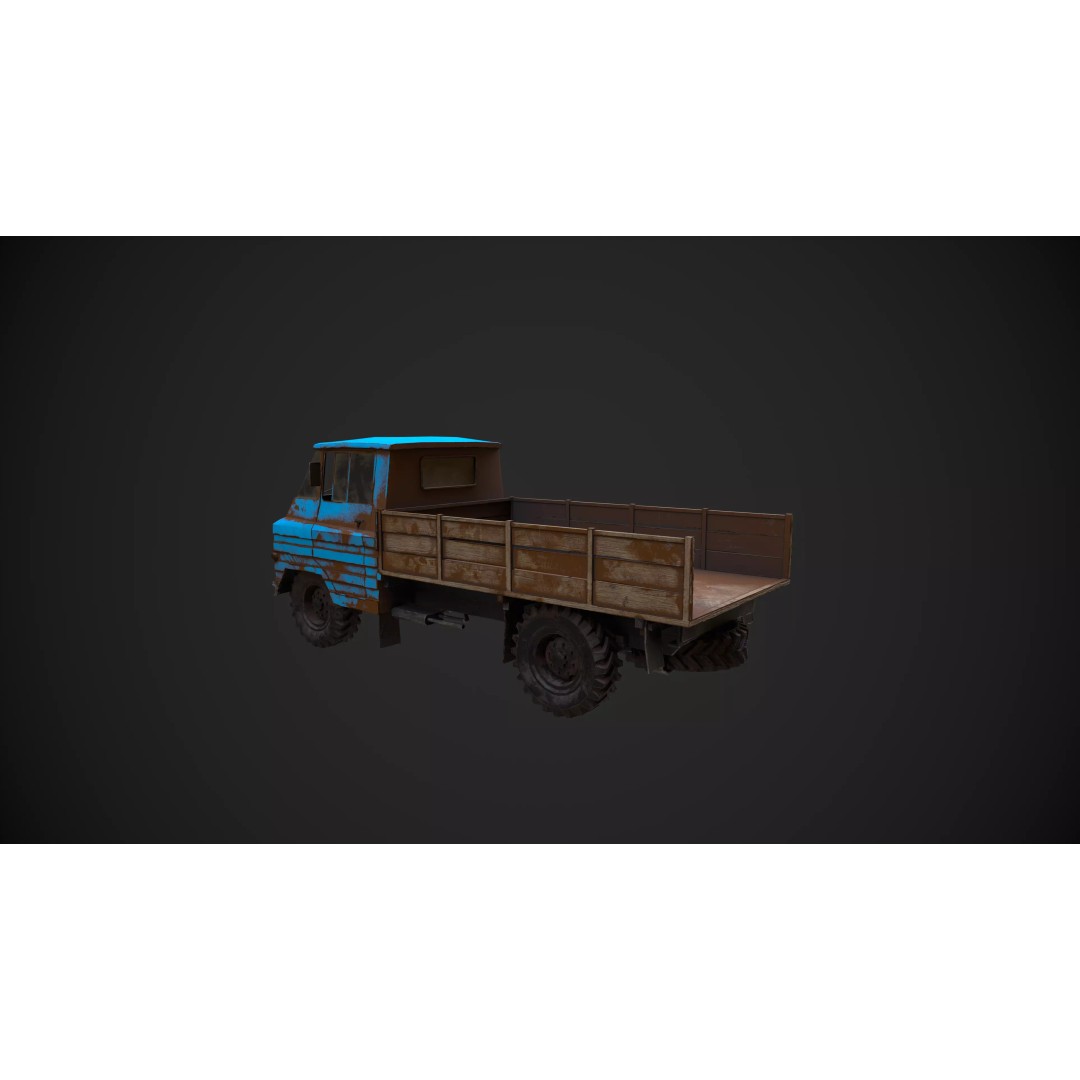 Abandoned Vehicles 3D Model – Low Poly Asset Pack for Games, FBX, OBJ - View 37