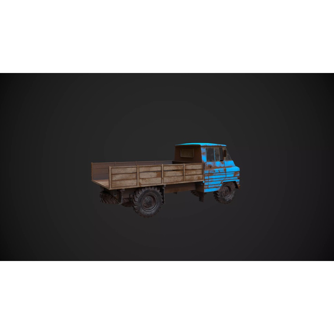 Abandoned Vehicles 3D Model – Low Poly Asset Pack for Games, FBX, OBJ - View 39