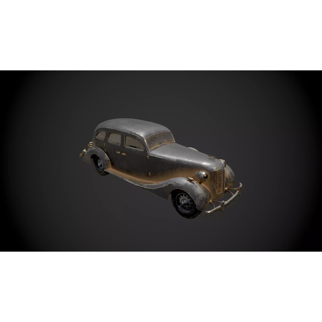 Abandoned Vehicles 3D Model – Low Poly Asset Pack for Games, FBX, OBJ - View 5