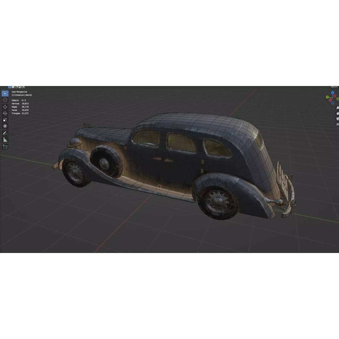 Abandoned Vehicles 3D Model – Low Poly Asset Pack for Games, FBX, OBJ - View 50