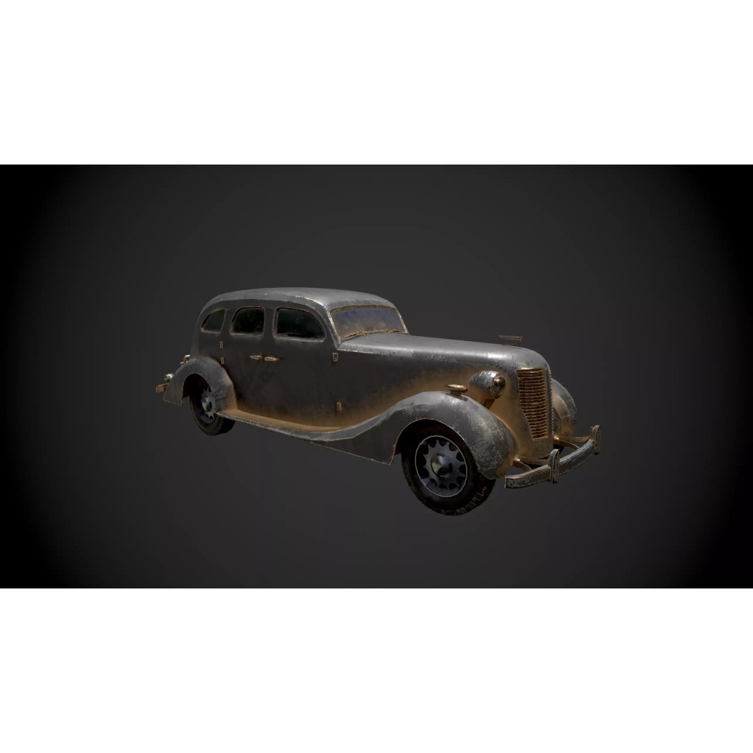 Abandoned Vehicles 3D Model – Low Poly Asset Pack for Games, FBX, OBJ - View 6