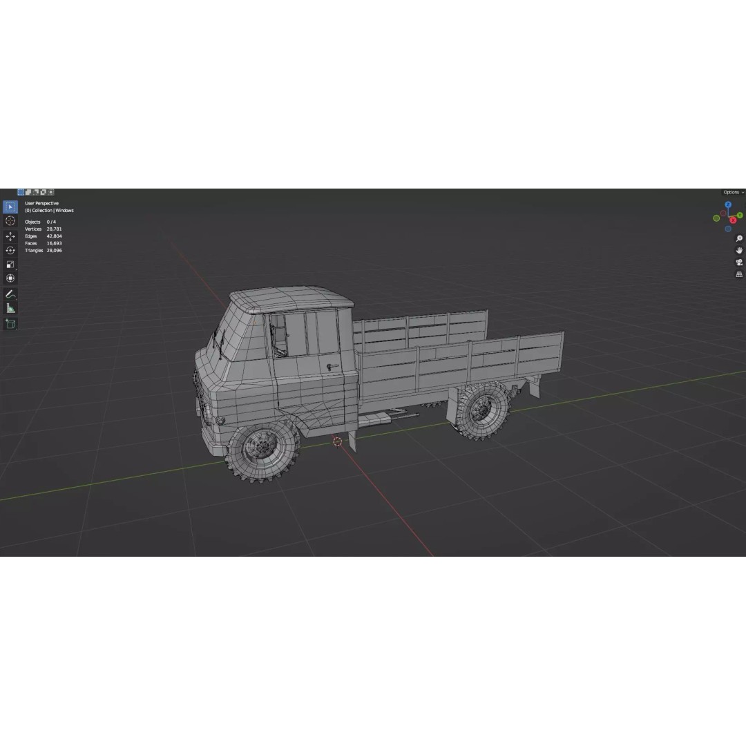 Abandoned Vehicles 3D Model – Low Poly Asset Pack for Games, FBX, OBJ - View 74