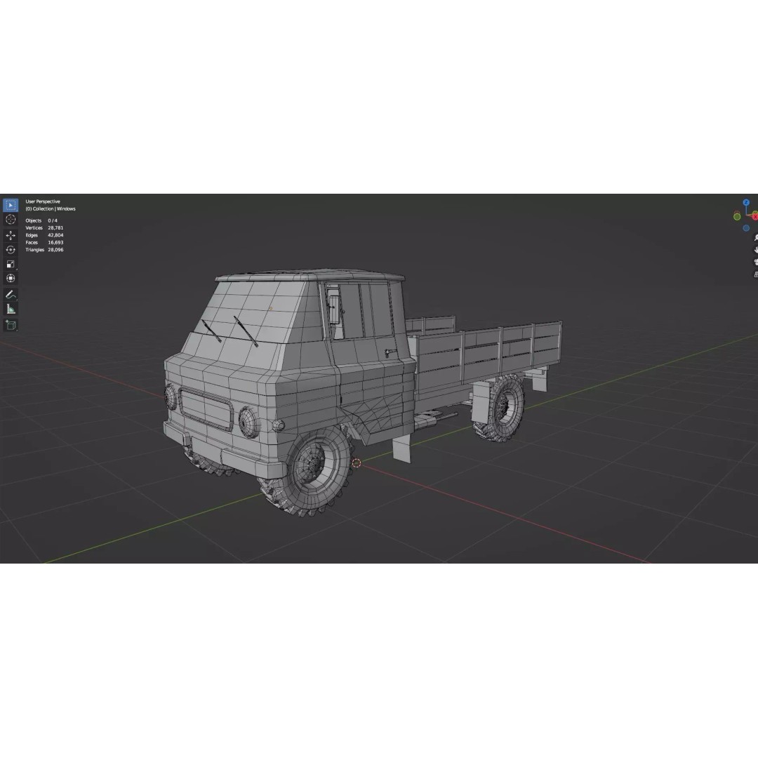 Abandoned Vehicles 3D Model – Low Poly Asset Pack for Games, FBX, OBJ - View 77